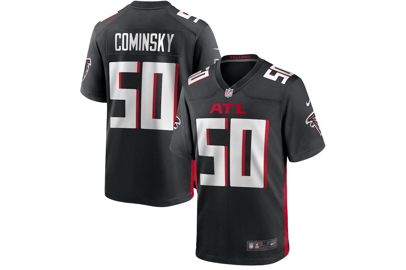 Men Atlanta Falcons #50 John Cominsky Nike Black Game NFL Jersey->atlanta falcons->NFL Jersey